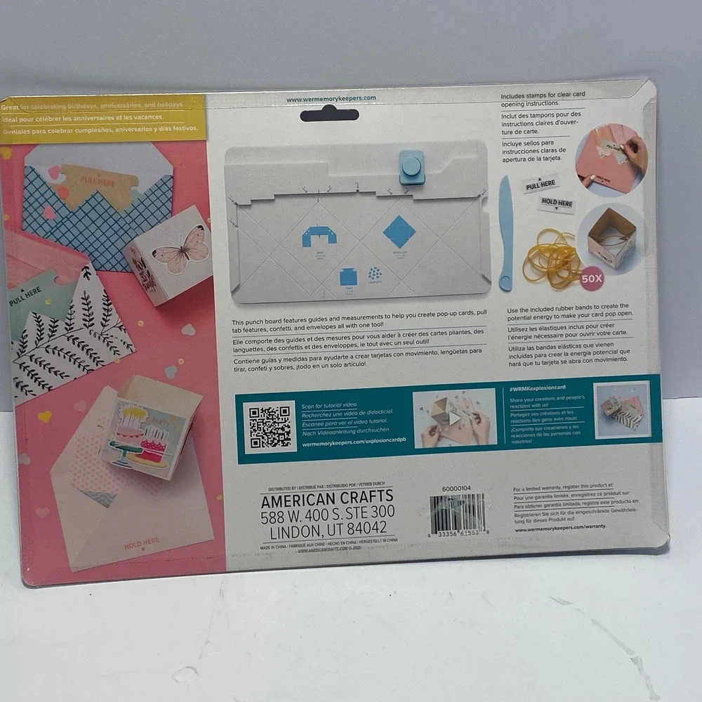 We R Memory Keepers Explosion Card Punch Board NEW 60000104
